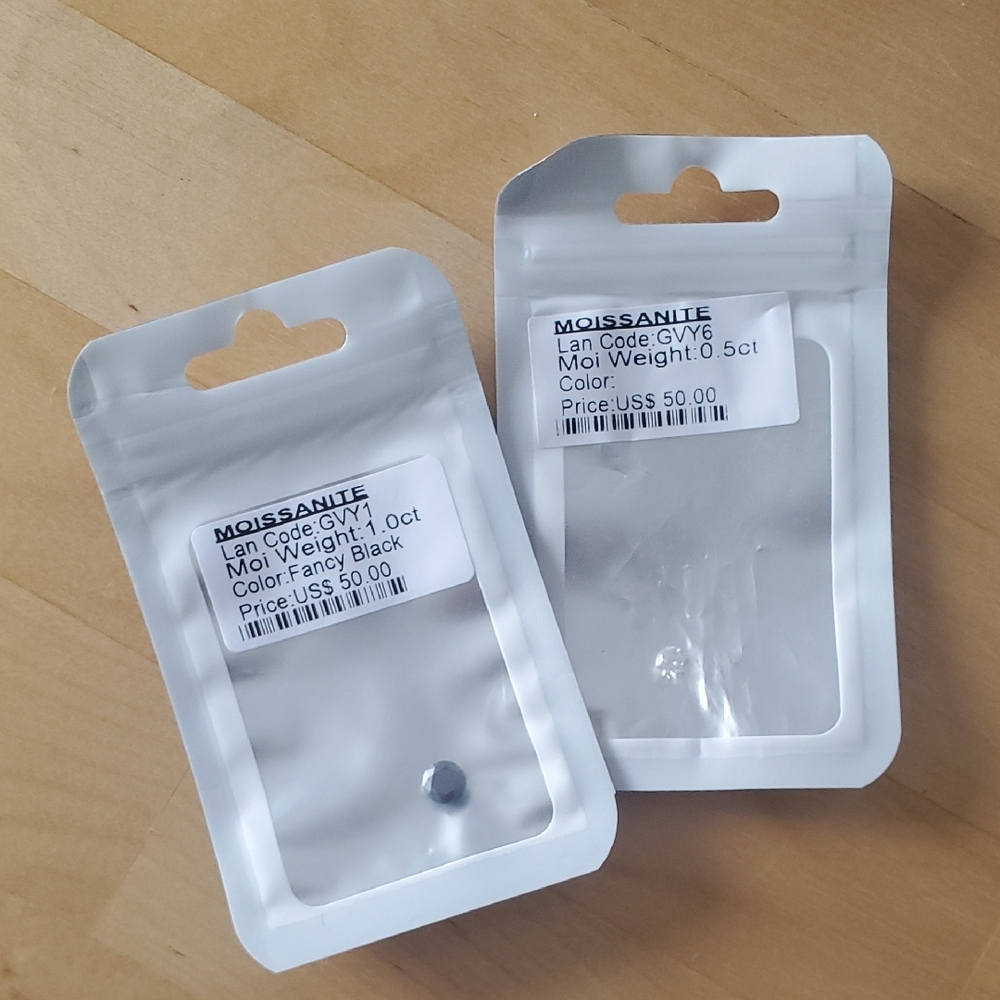 Set of 2 Moissanite Gems – Sparkling Loose Stones - NWT